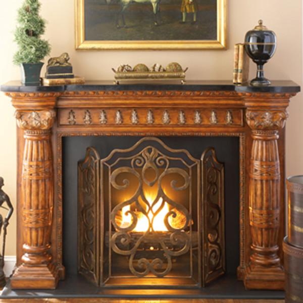 Tiger Lily 3-Panel Fireplace Screen-Ambella-AMBELLA-05133-460-001-Decor-2-France and Son