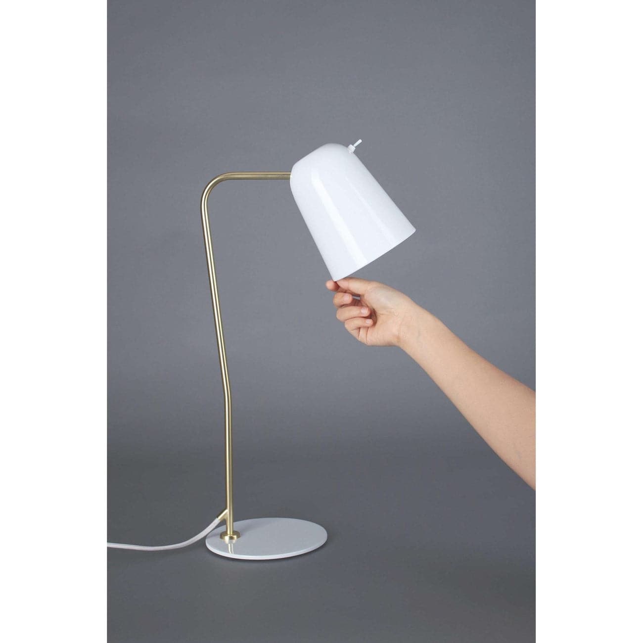 Dobi Table Lamp - White/Brass - SEED-SQ-2181D-WH - seed design