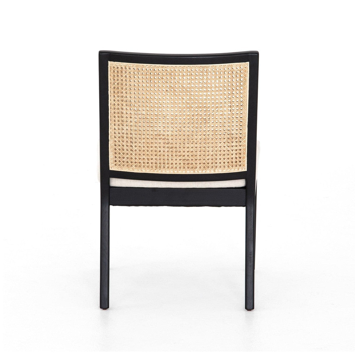 Antonia Cane Armless Dining Chair - Ebony / Savile Flax