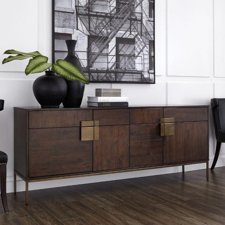 Jade Sideboard-Sunpan-SUNPAN-102927-Sideboards & CredenzasDark Mango-Antique Brass-3-France and Son