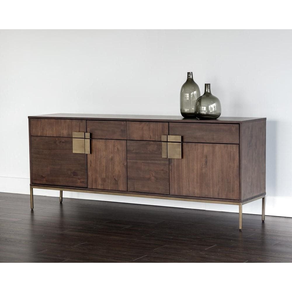 Jade Sideboard-Sunpan-SUNPAN-102927-Sideboards & CredenzasDark Mango-Antique Brass-5-France and Son