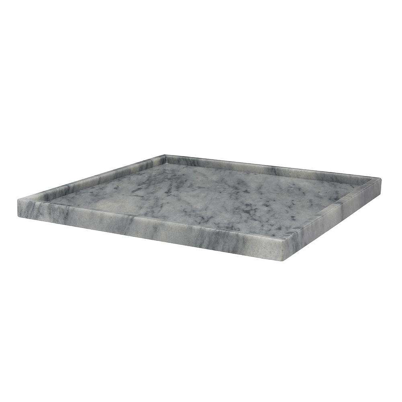 Cloud Gray 16" Marble Square Place Tray