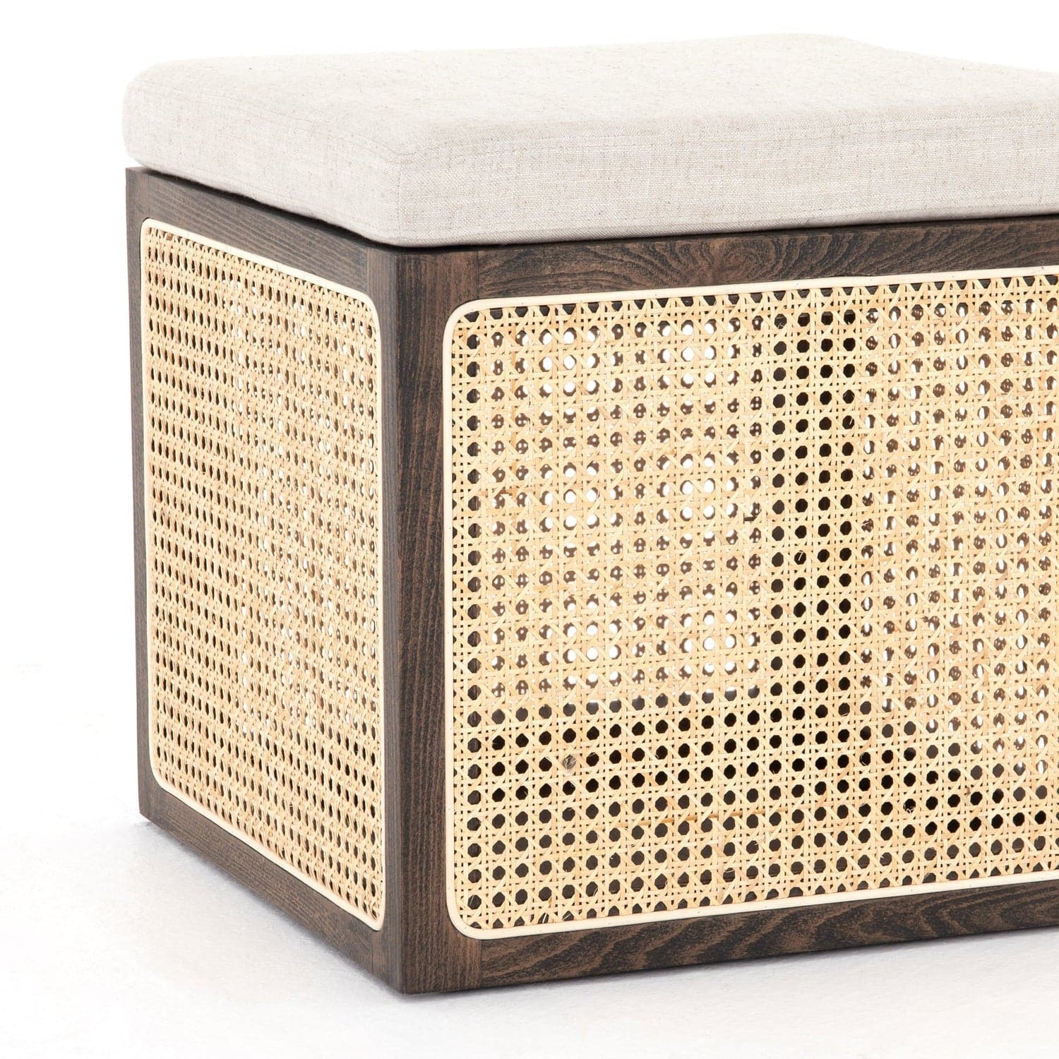 Ainsley Ottoman-Four Hands-FH-108509-007-Stools & OttomansSavoy Parchment / Natural Cane-2-France and Son