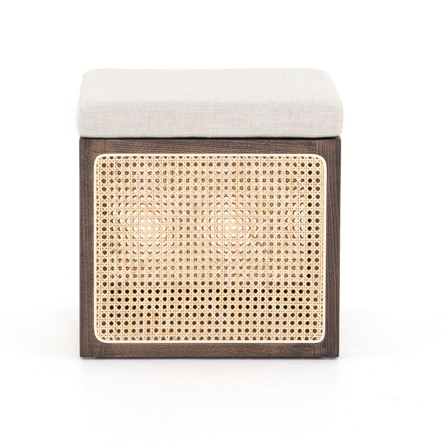 Ainsley Ottoman-Four Hands-FH-108509-007-Stools & OttomansSavoy Parchment / Natural Cane-3-France and Son