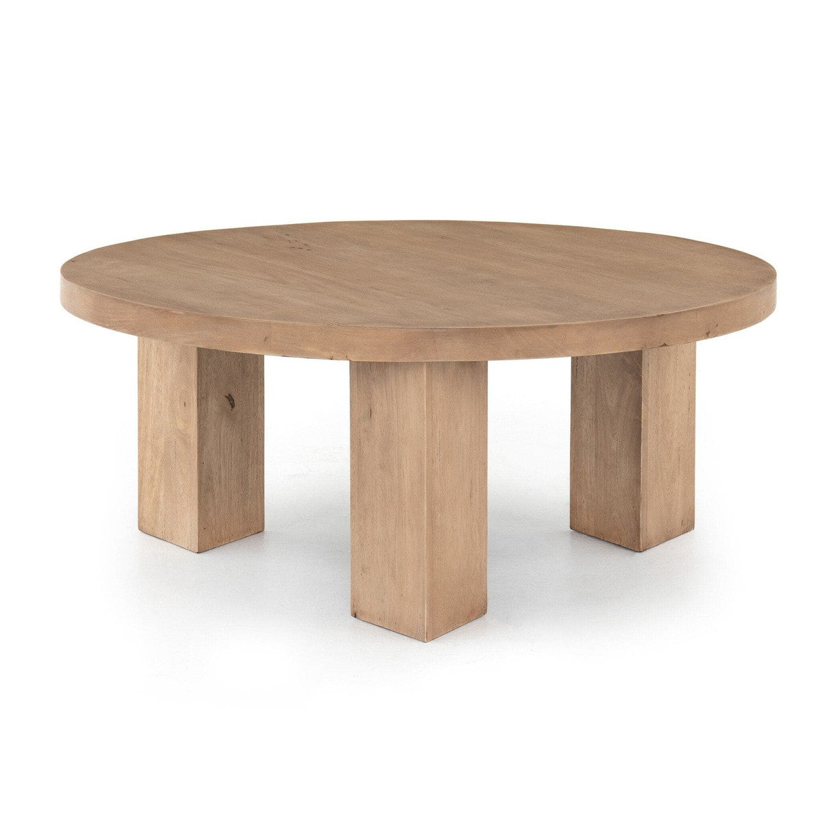 Mesa Round Coffee Table - Light Brushed Parawood