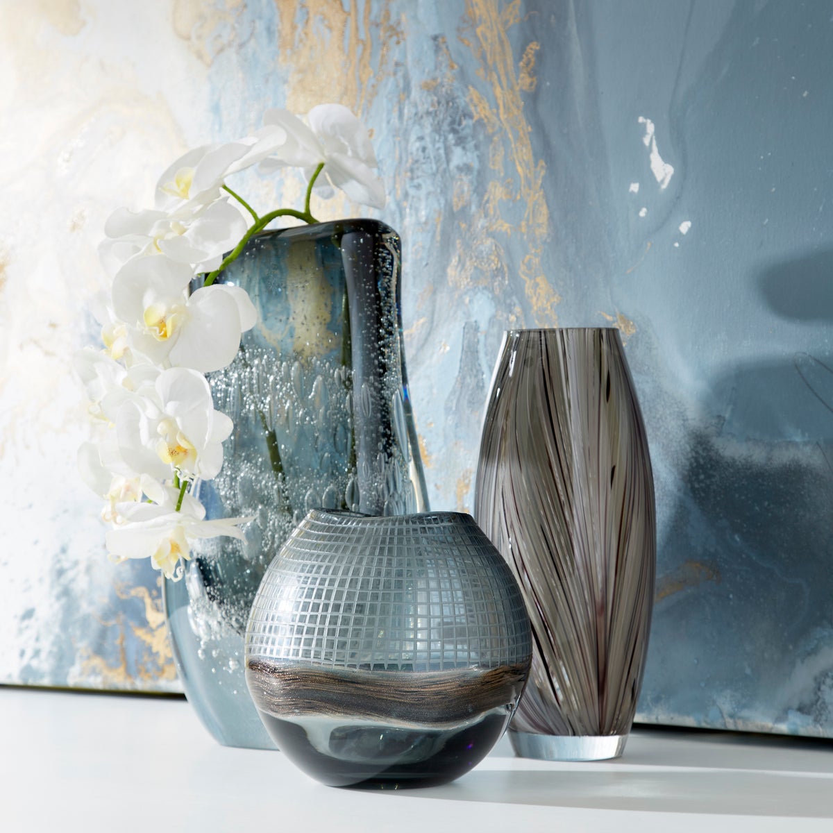 Viceroy Vase Grey And Clear-Cyan Design-CYAN-10898-Vases-2-France and Son
