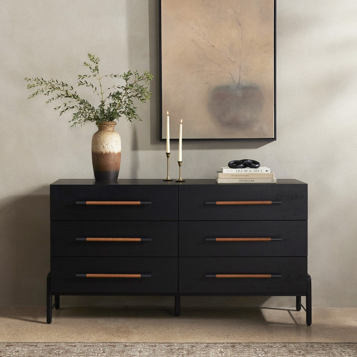 Rosedale 6 Drawer Dresser - Ebony Oak Veneer