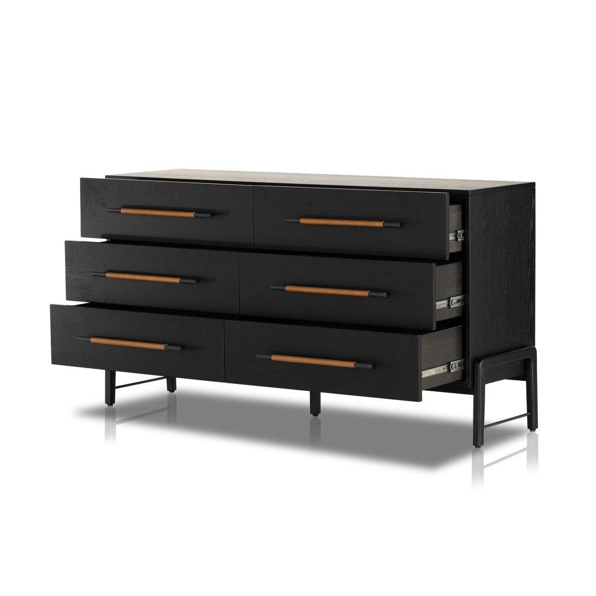 Rosedale 6 Drawer Dresser - Ebony Oak Veneer
