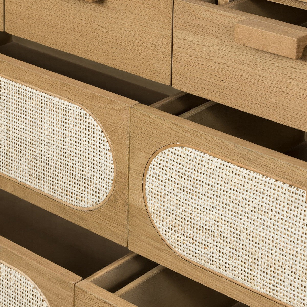 Allegra 8 Drawer Dresser - Light Natural Cane