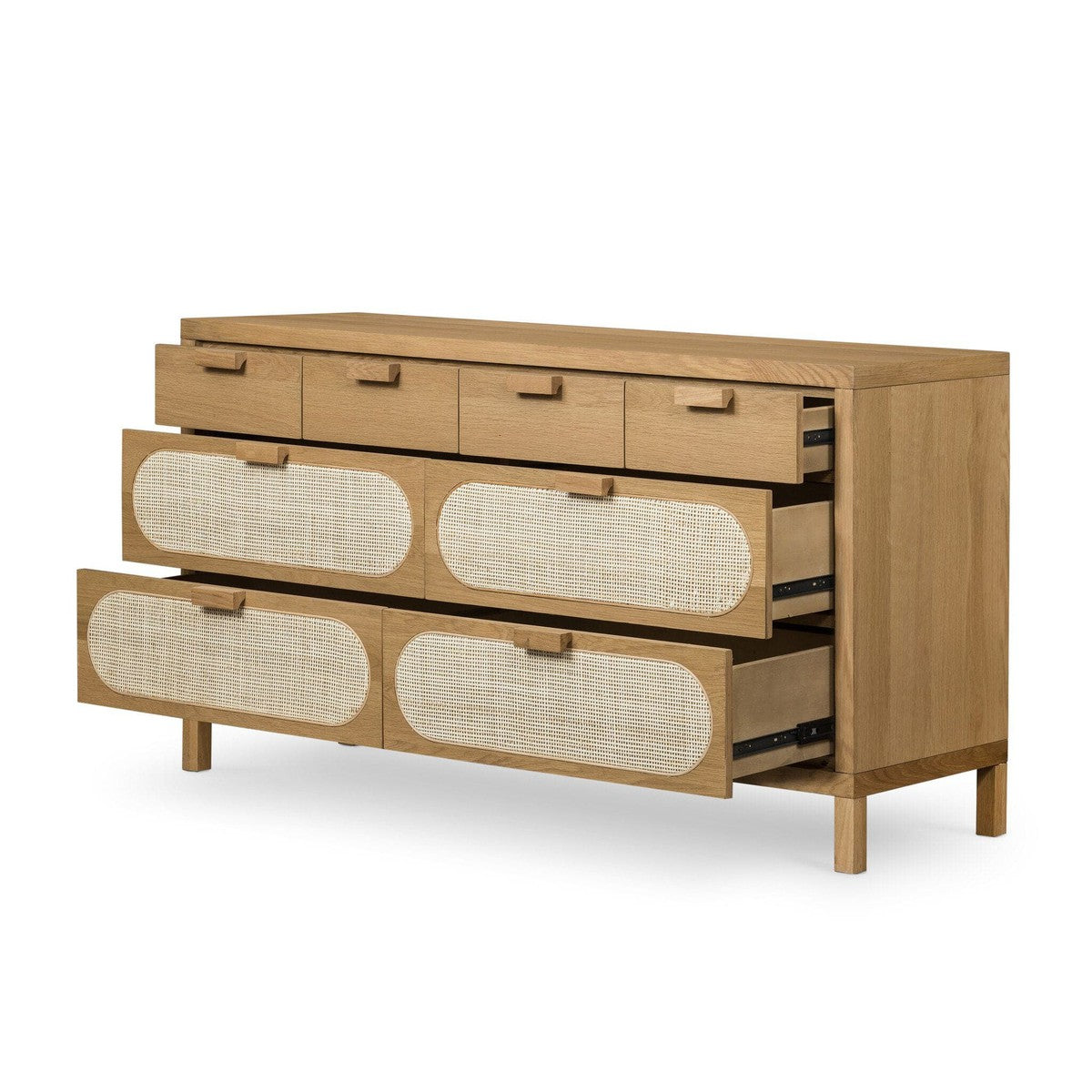 Allegra 8 Drawer Dresser - Light Natural Cane