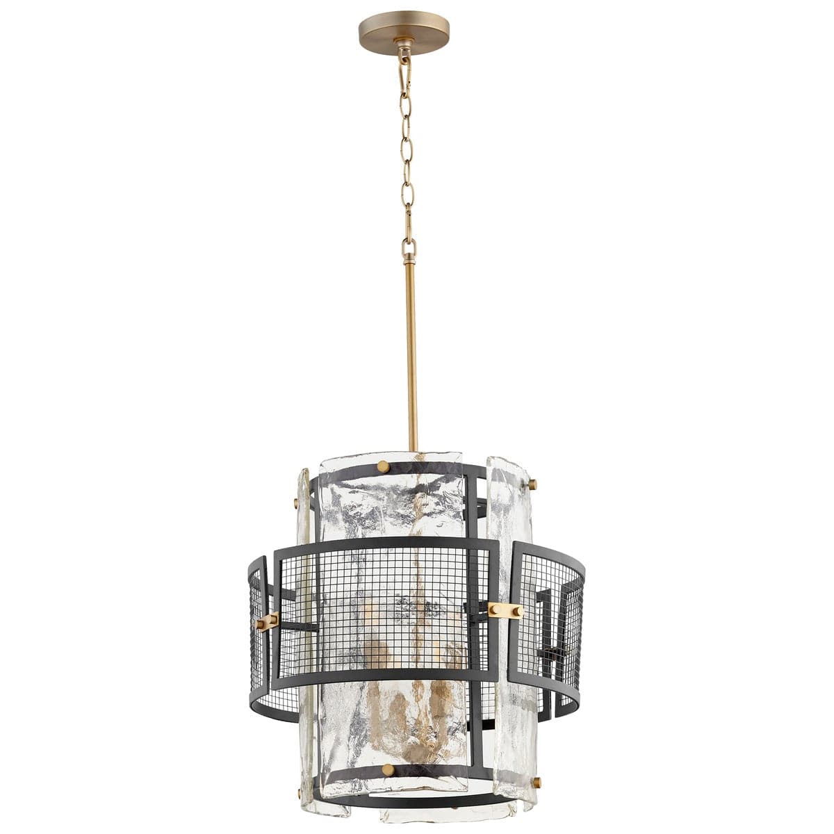Panorama Chandelier Noir & Aged Brass - Small-Cyan Design-CYAN-11117-Chandeliers-1-France and Son