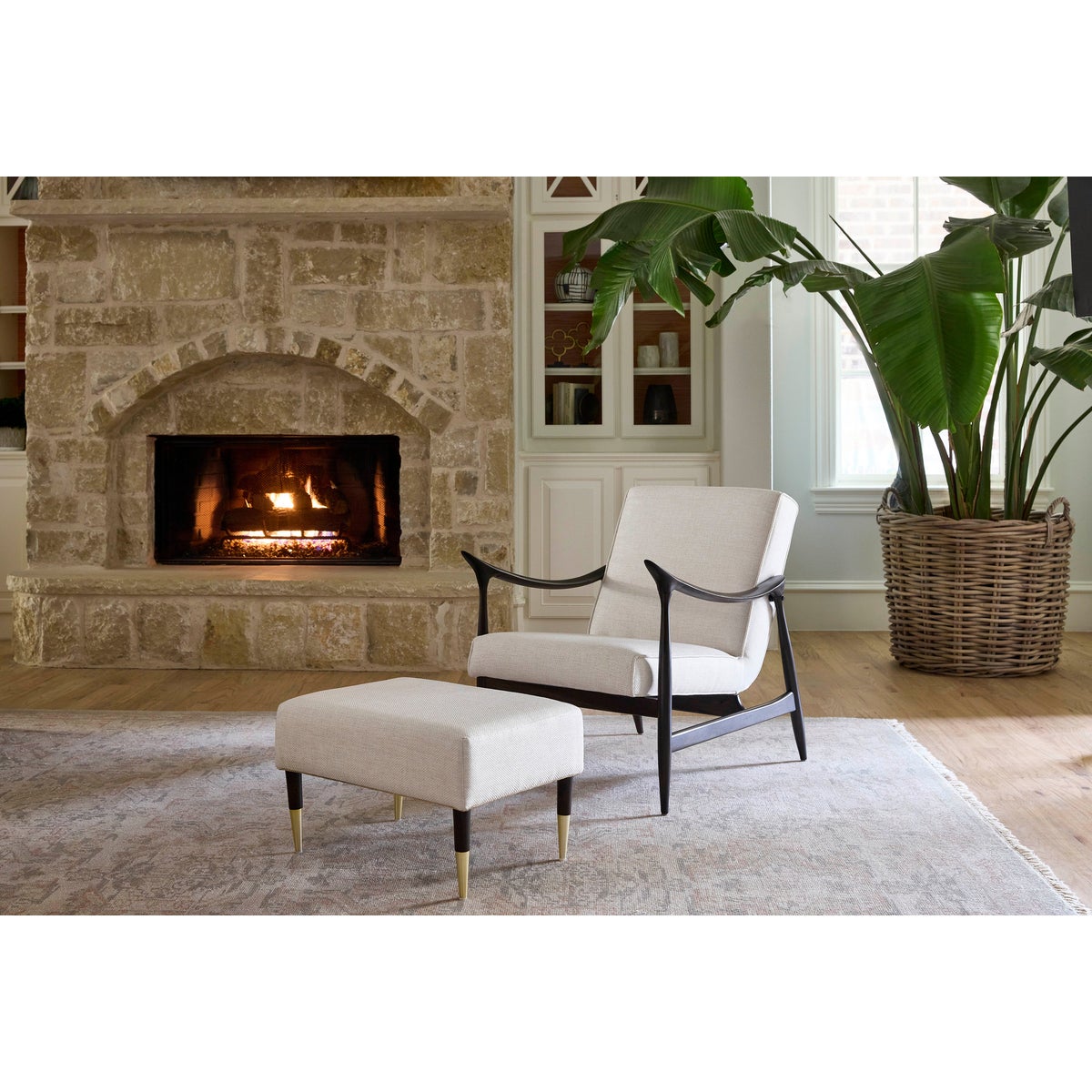 Oscar Arm Chair-Cyan Design-CYAN-11783-Lounge ChairsOff-White Boucle-2-France and Son