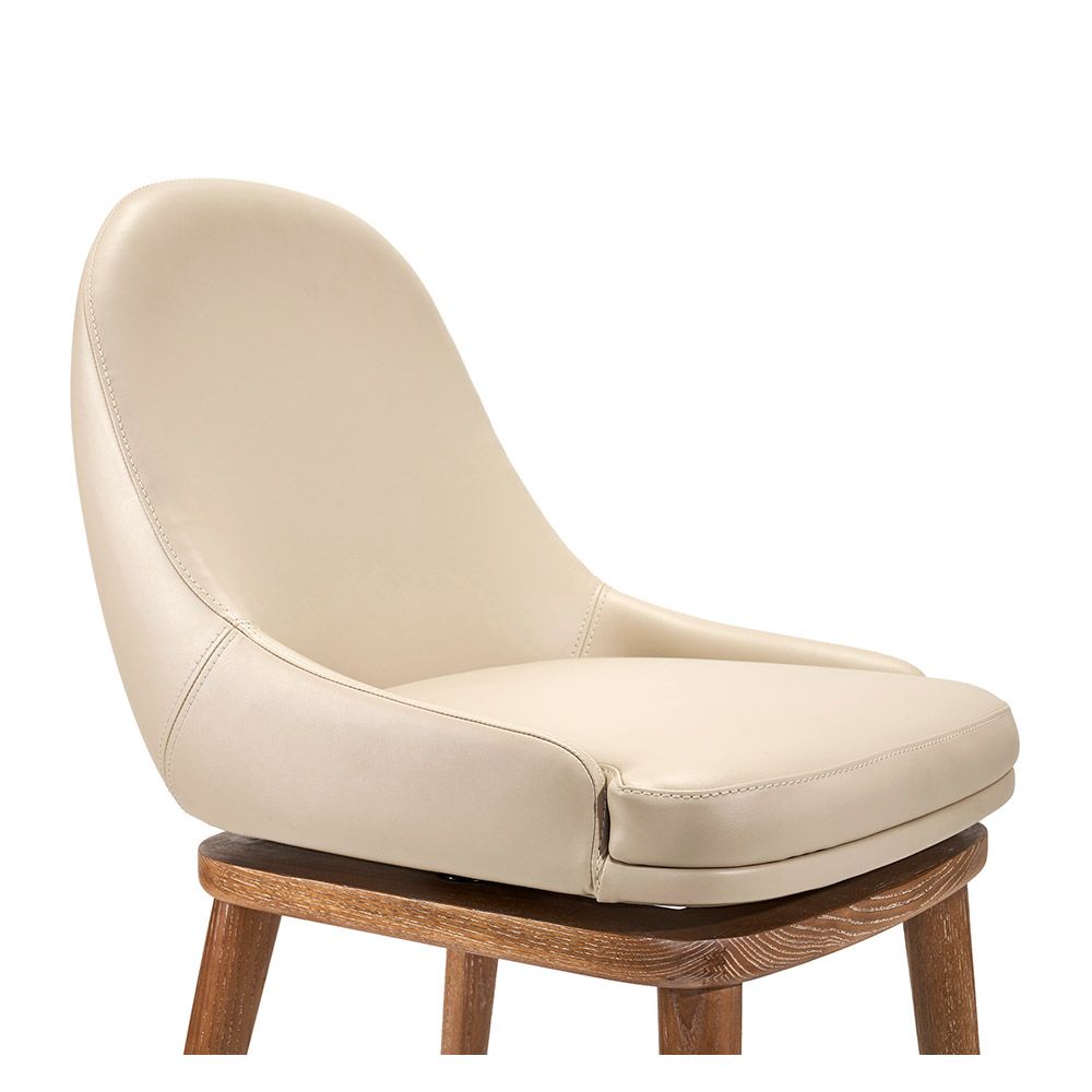 Harper Swivel Counter Stool-Interlude-INTER-145206-Outdoor StoolsCream-5-France and Son