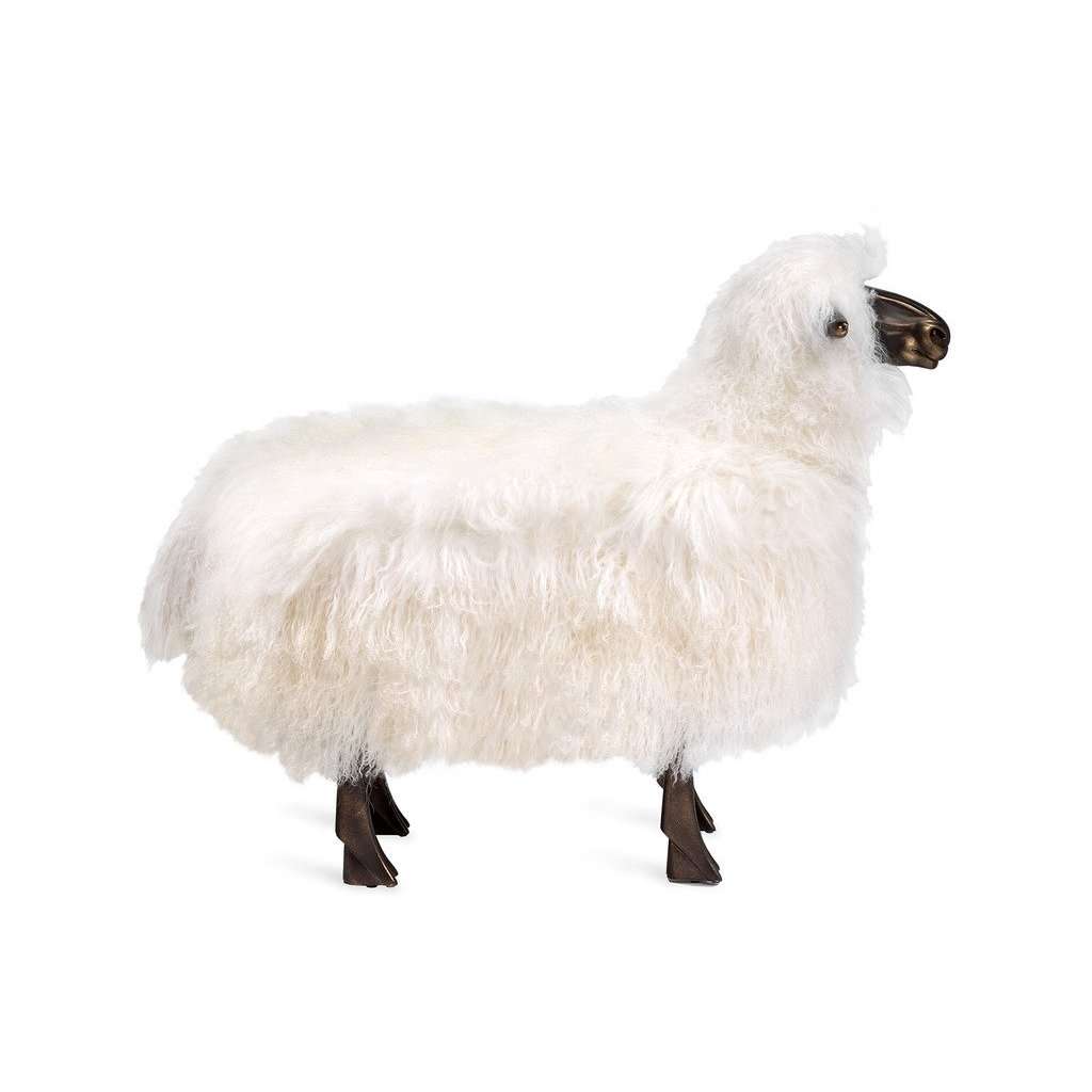 Phillippe Sheep Sculpture-Interlude-INTER-175167-Stools & Ottomans-2-France and Son