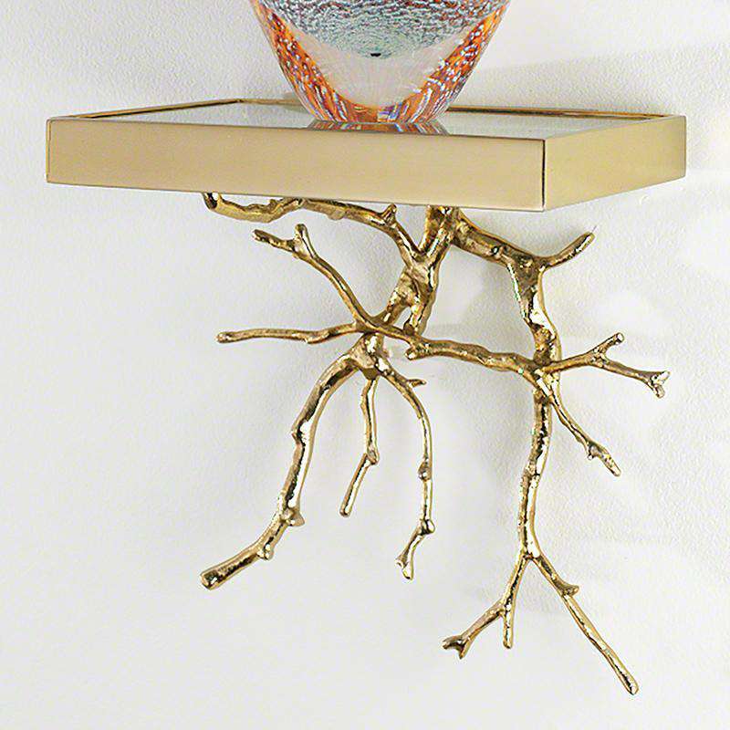 Twig Wall Bracket - Brass-Global Views-GVSA-9.92216-Wall Decor-1-France and Son