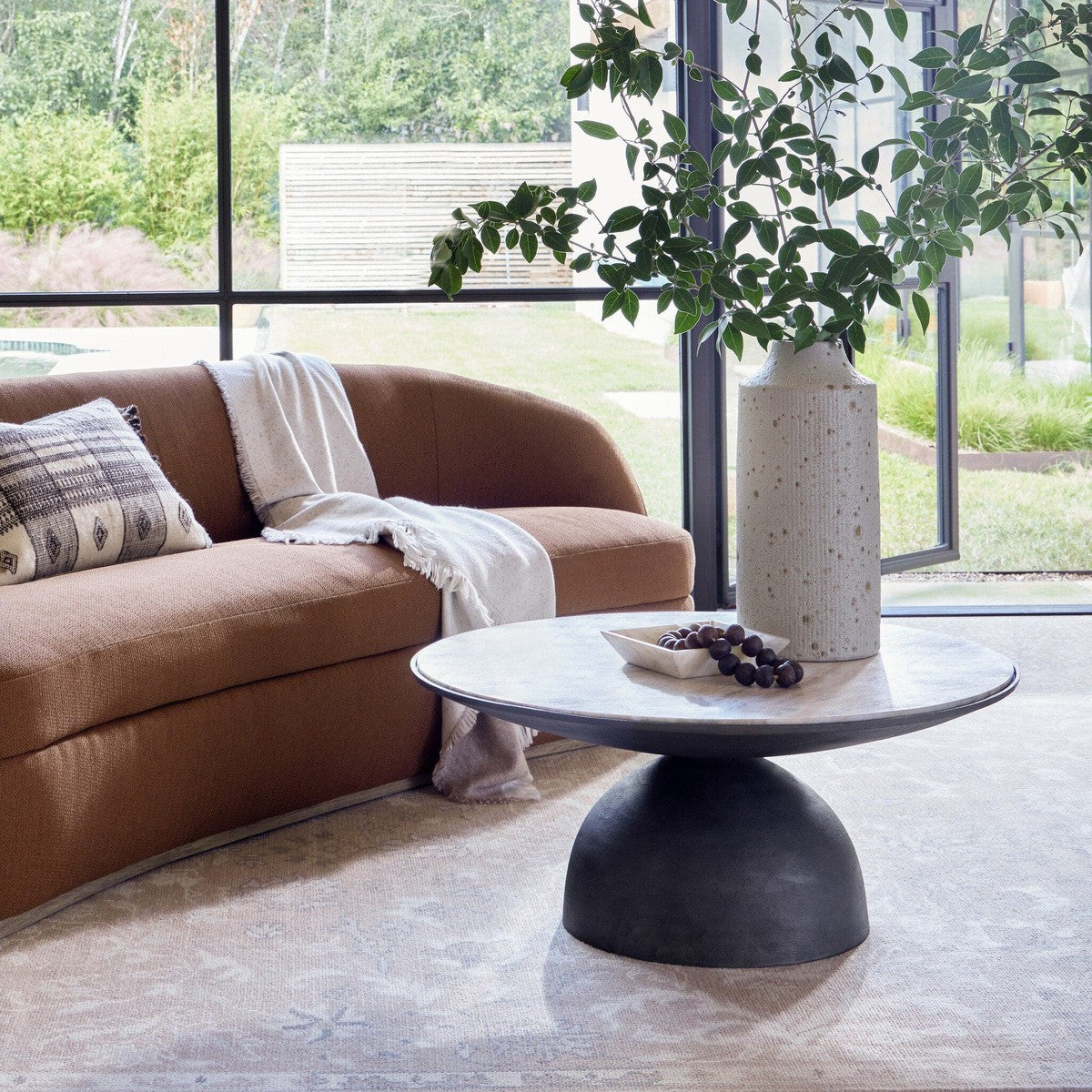 Corbett Coffee Table - Creamy Taupe Marble
