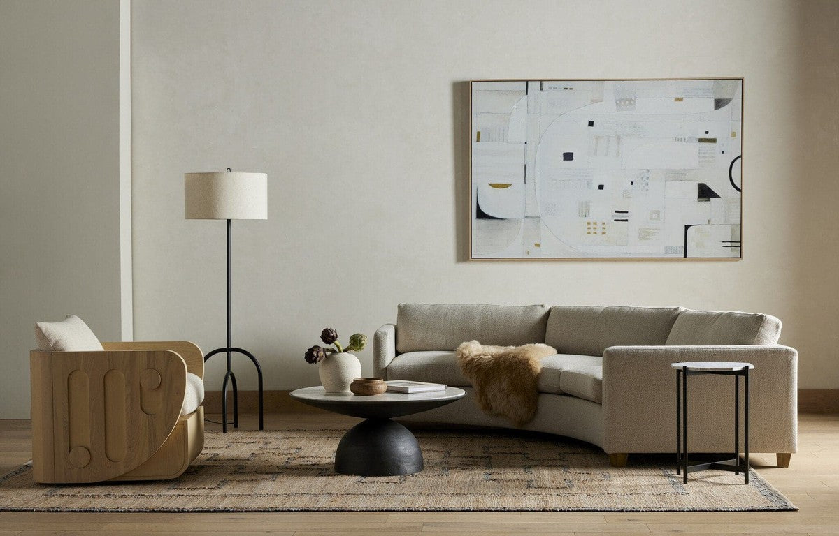 Corbett Coffee Table - Creamy Taupe Marble