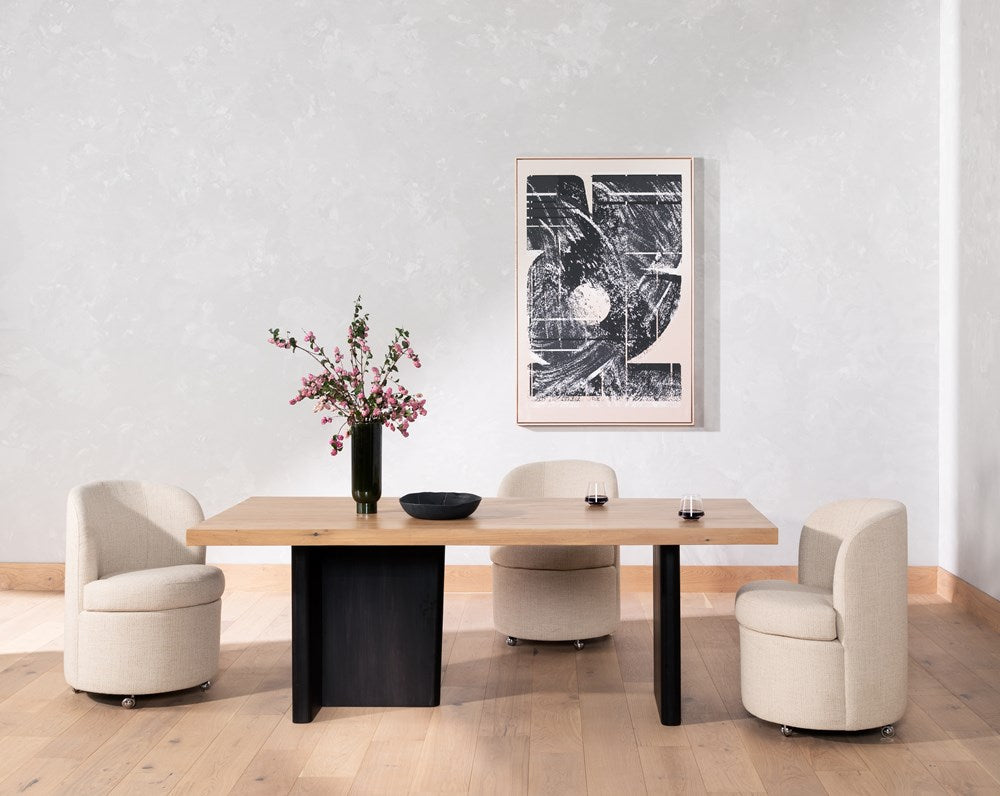Ula Dining Table - Dry Wash Poplar-Four Hands-STOCKR-224306-001-Dining Tables-2-France and Son