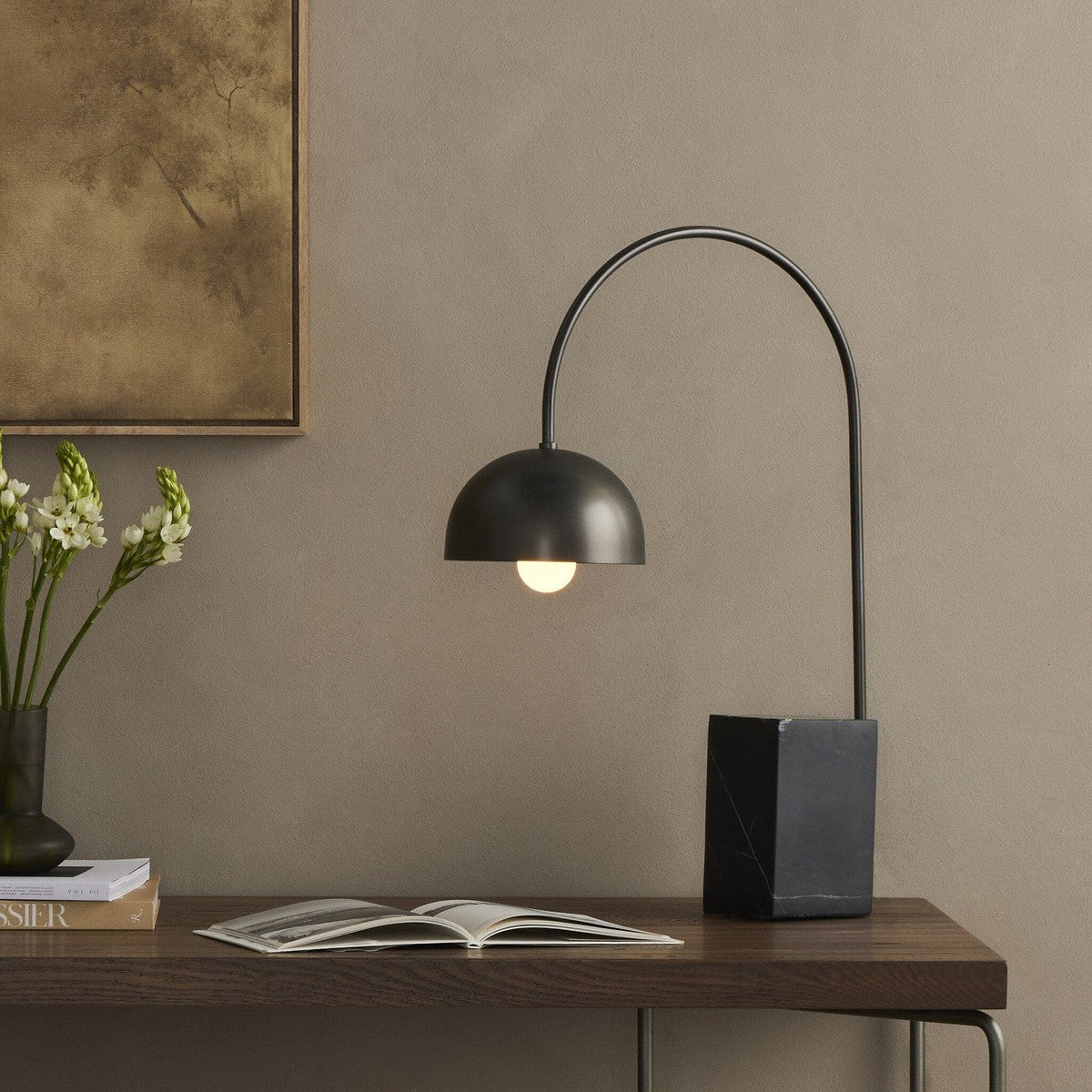 Jenkin Task Lamp - Black Marble