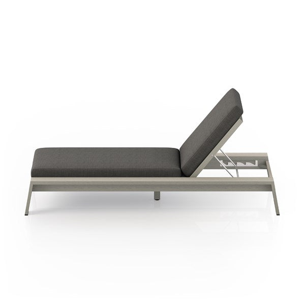 Monterey Outdoor Chaise Lounge - Weadhered Grey-Four Hands-FH-227502-002-Chaise LoungesCharcoal-3-France and Son