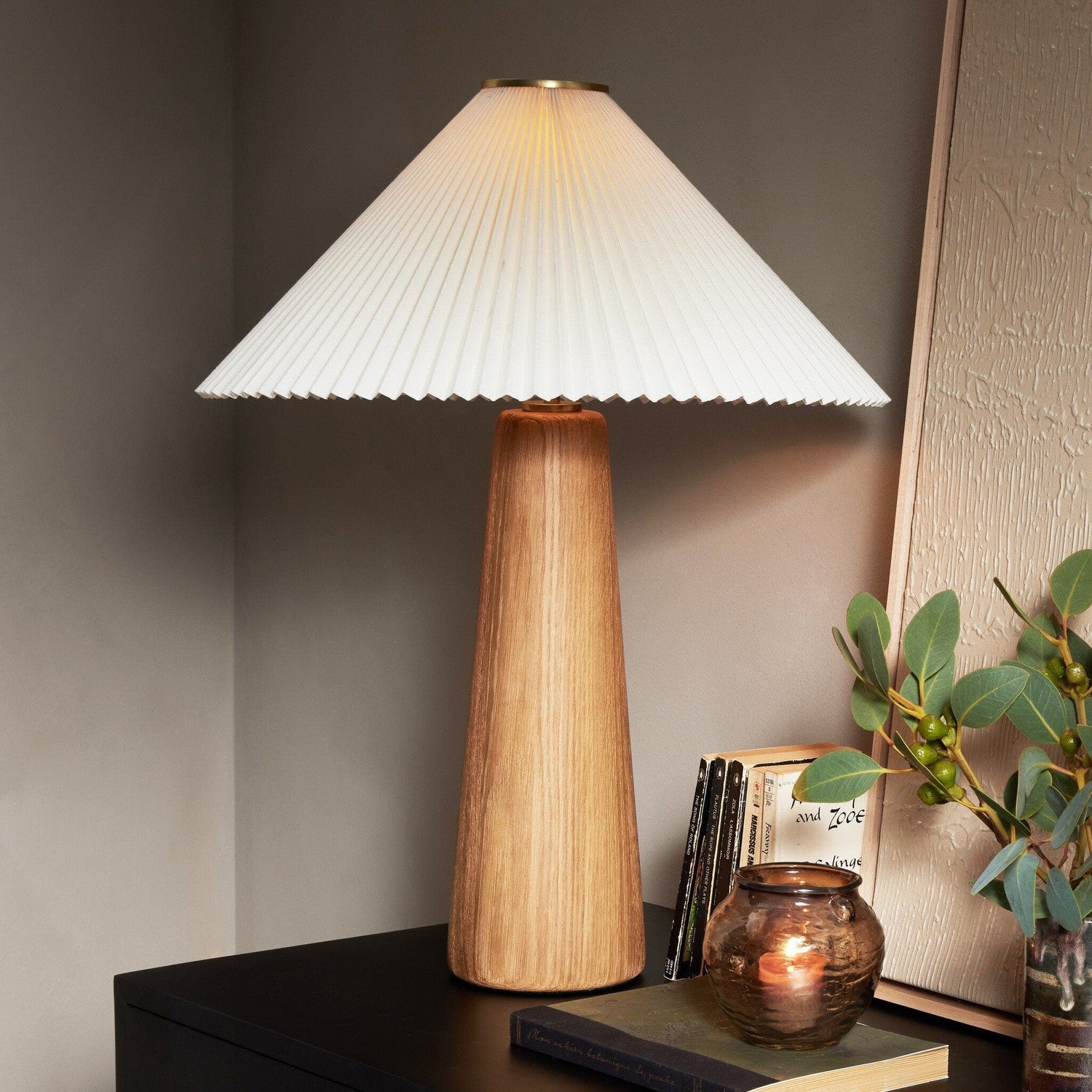 Nora Table Lamp - Light Oak