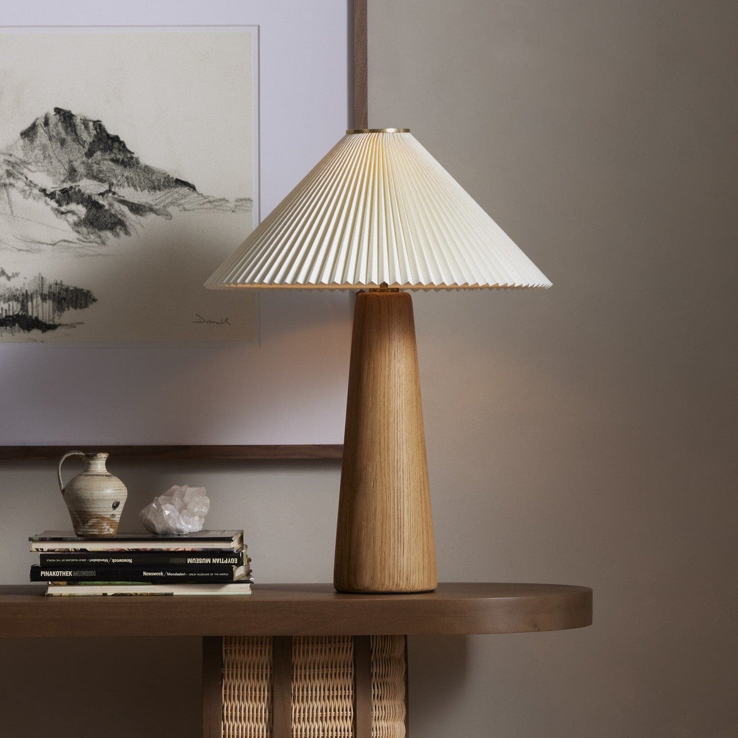 Nora Table Lamp - Light Oak