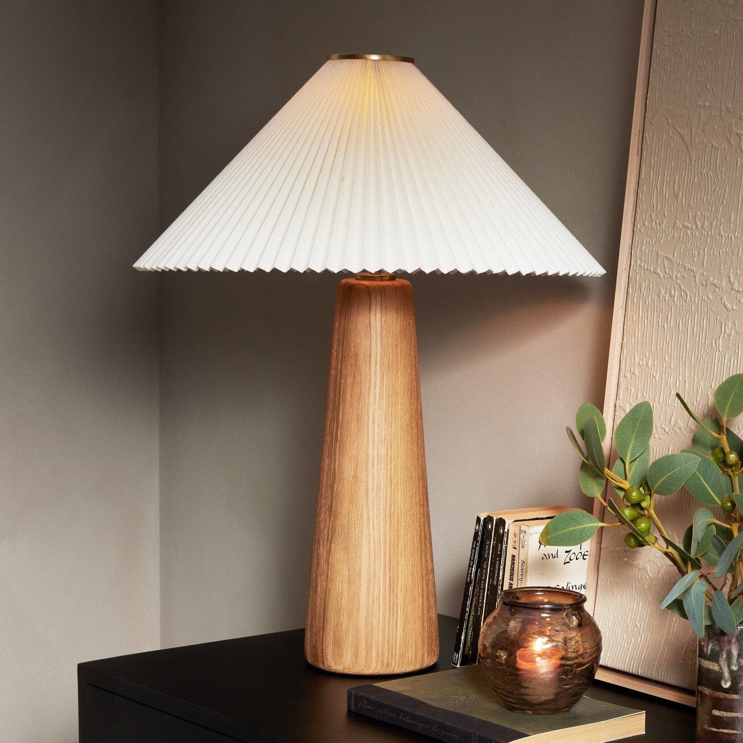 Nora Table Lamp - Light Oak