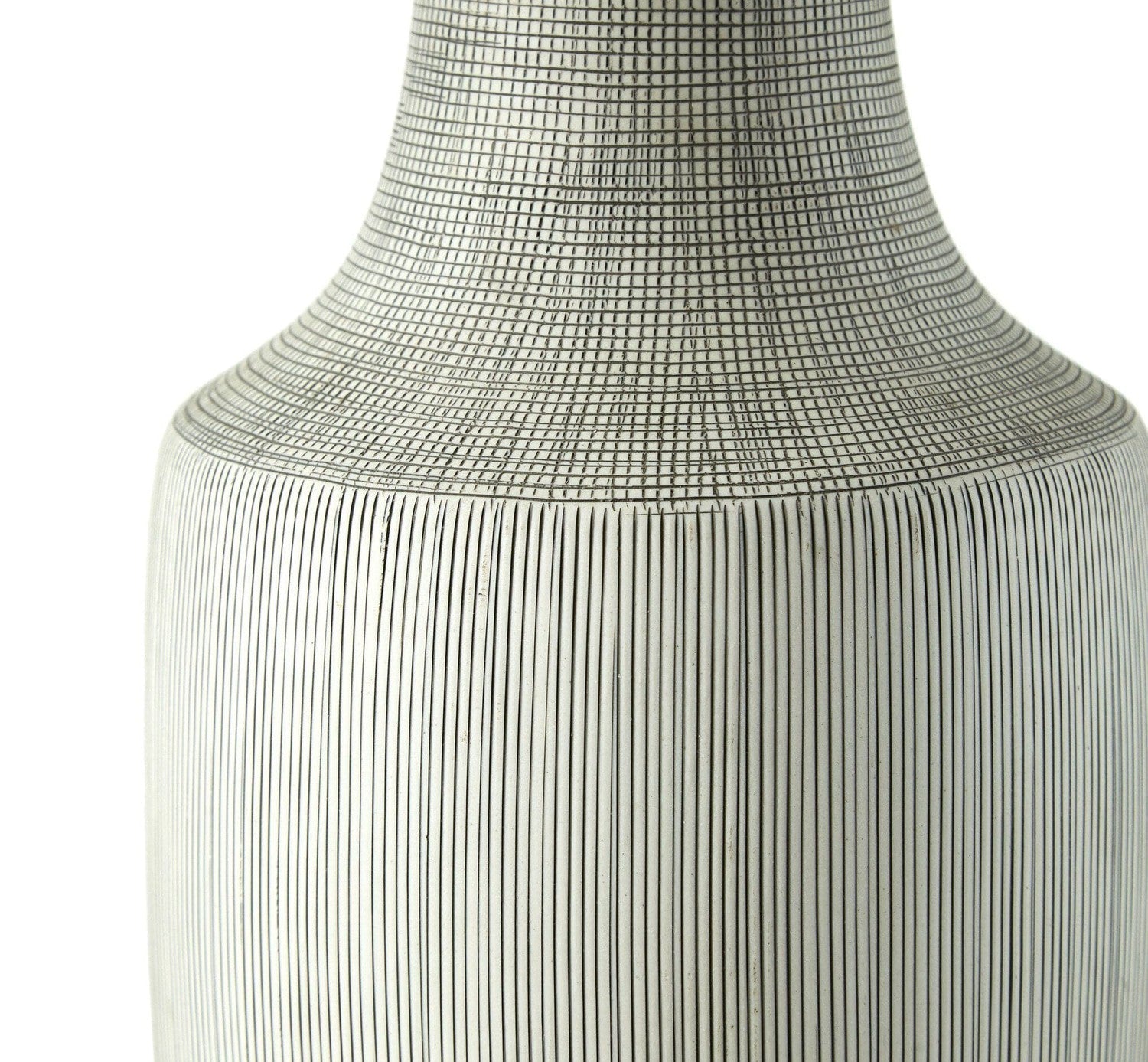Ombak Table Lamp - Black & White Grid Porcelain Ceramic