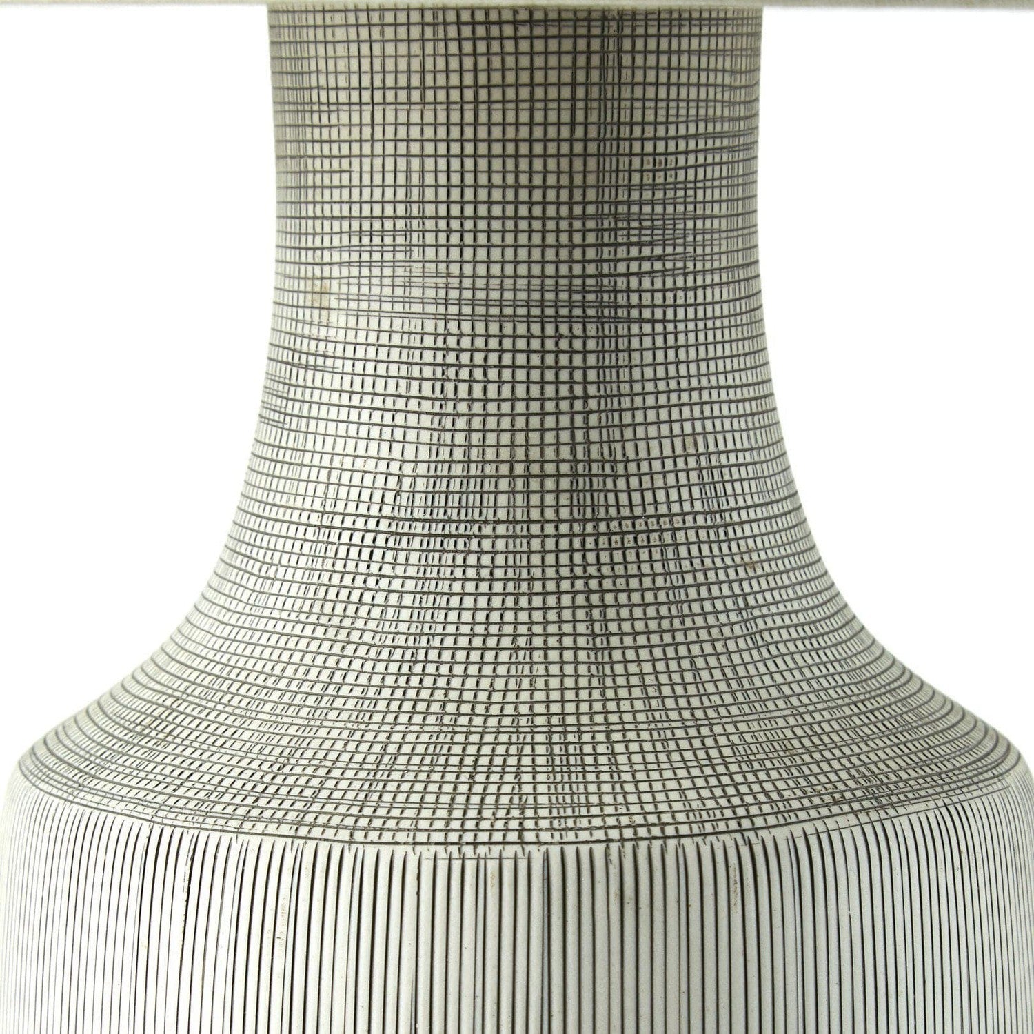 Ombak Table Lamp - Black & White Grid Porcelain Ceramic