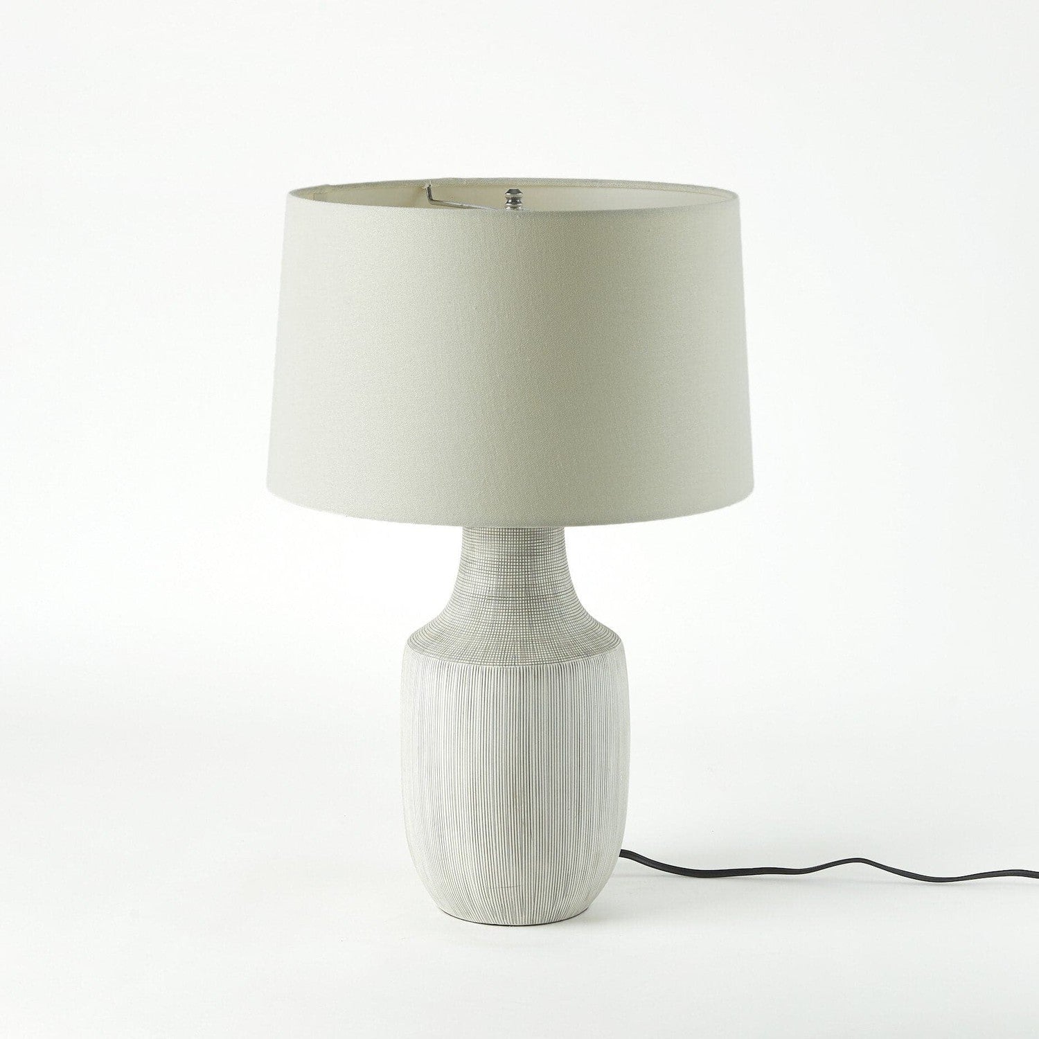 Ombak Table Lamp - Black & White Grid Porcelain Ceramic