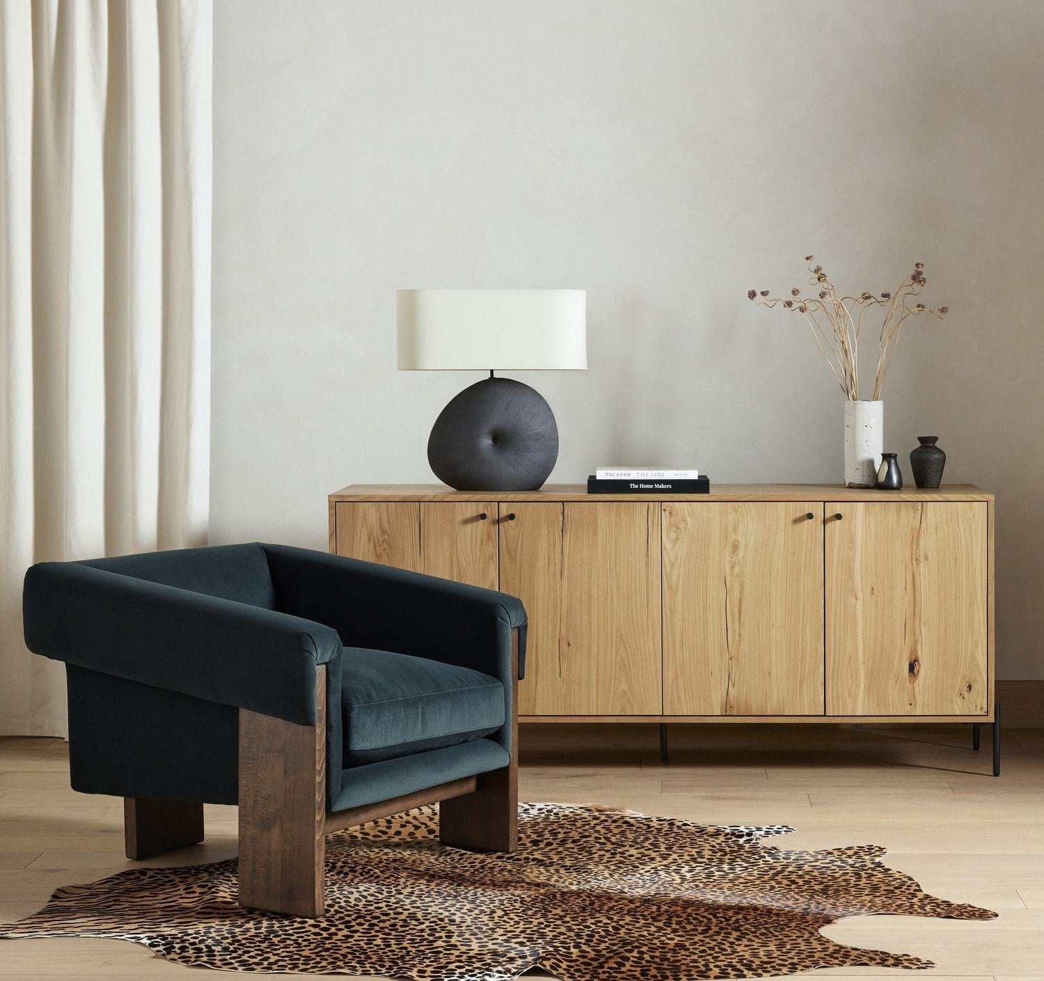 Busaba Table Lamp - Textured Matte Black Porcelain Ceramic