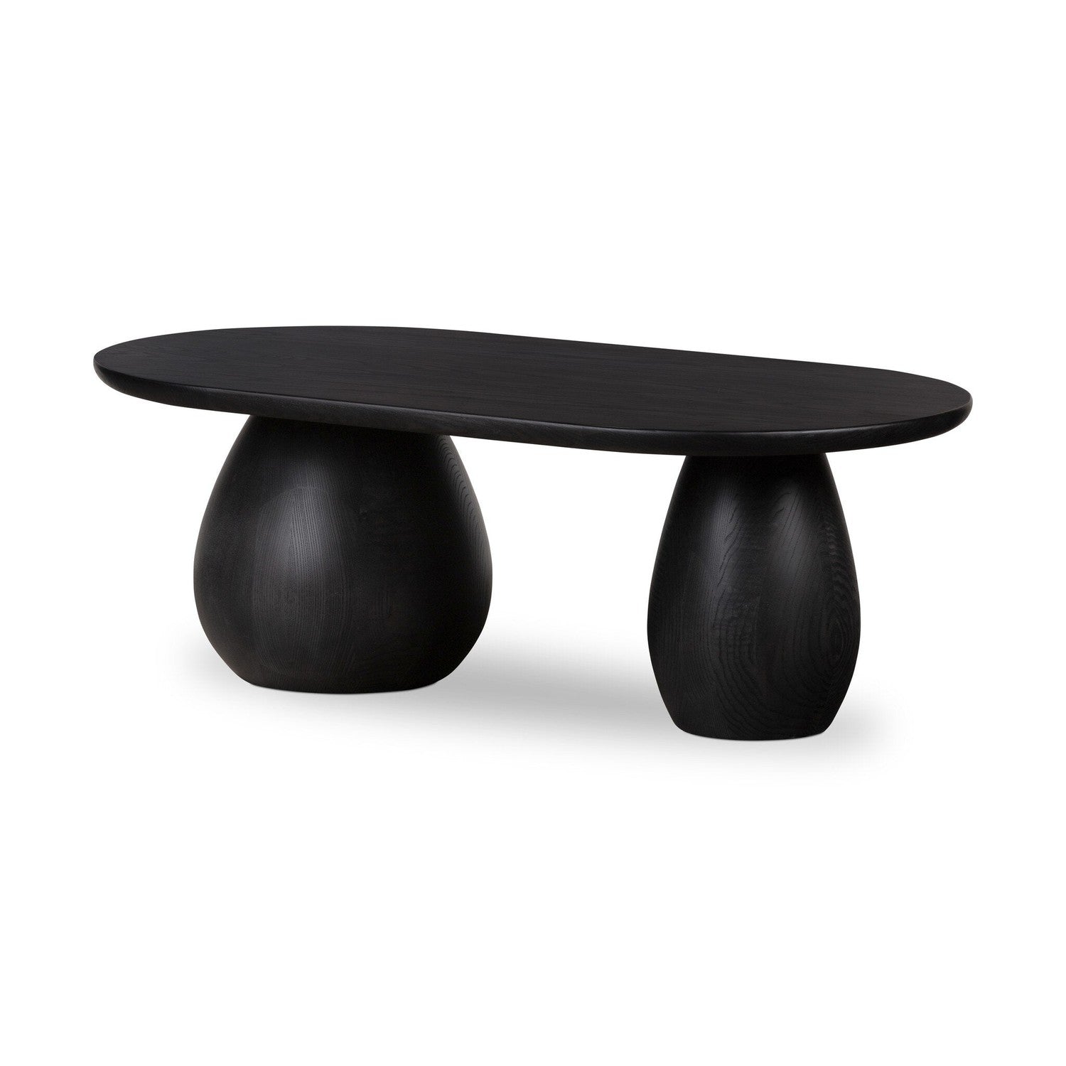 Merla Wood Coffee Table - Black Wash Ash Veneer