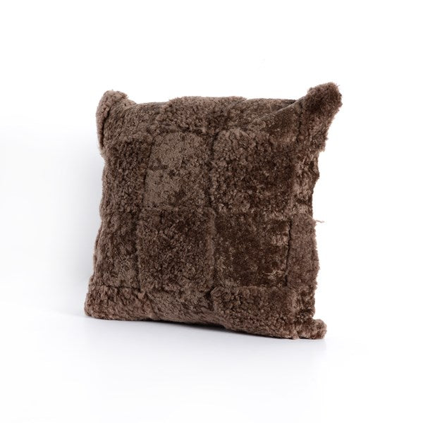 Patchwork Shearling Pillow-Four Hands-FH-232264-004-PillowsTaupe Shorn Sheepskin-2-France and Son