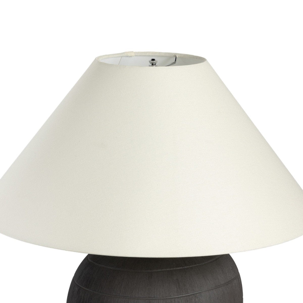 Muji Table Lamp - Textured Matte Black Porcelain Ceramic