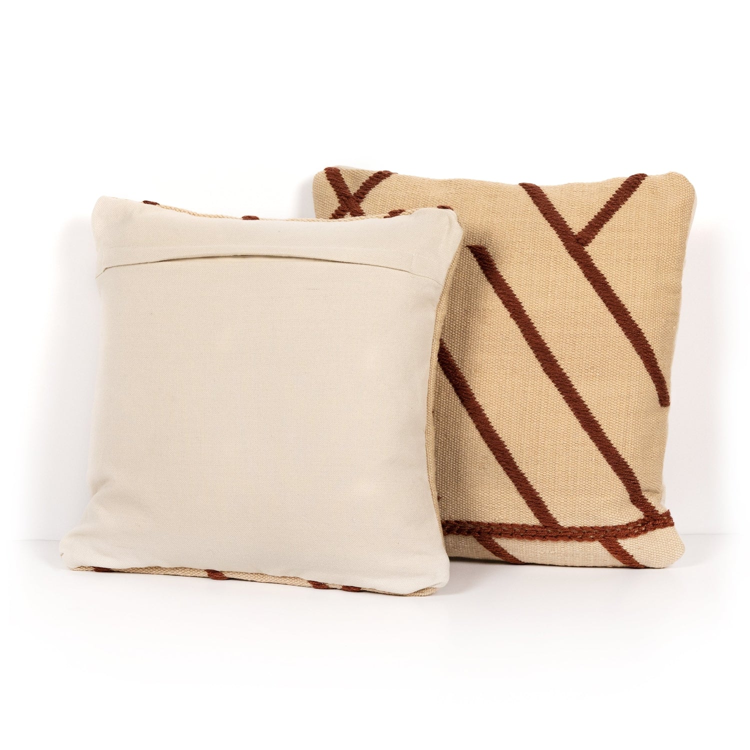 Stria Geo Outdoor Pillow Outdoor Pillow Set of 2-Four Hands-FH-233073-002-PillowsTan & Rust-3-France and Son