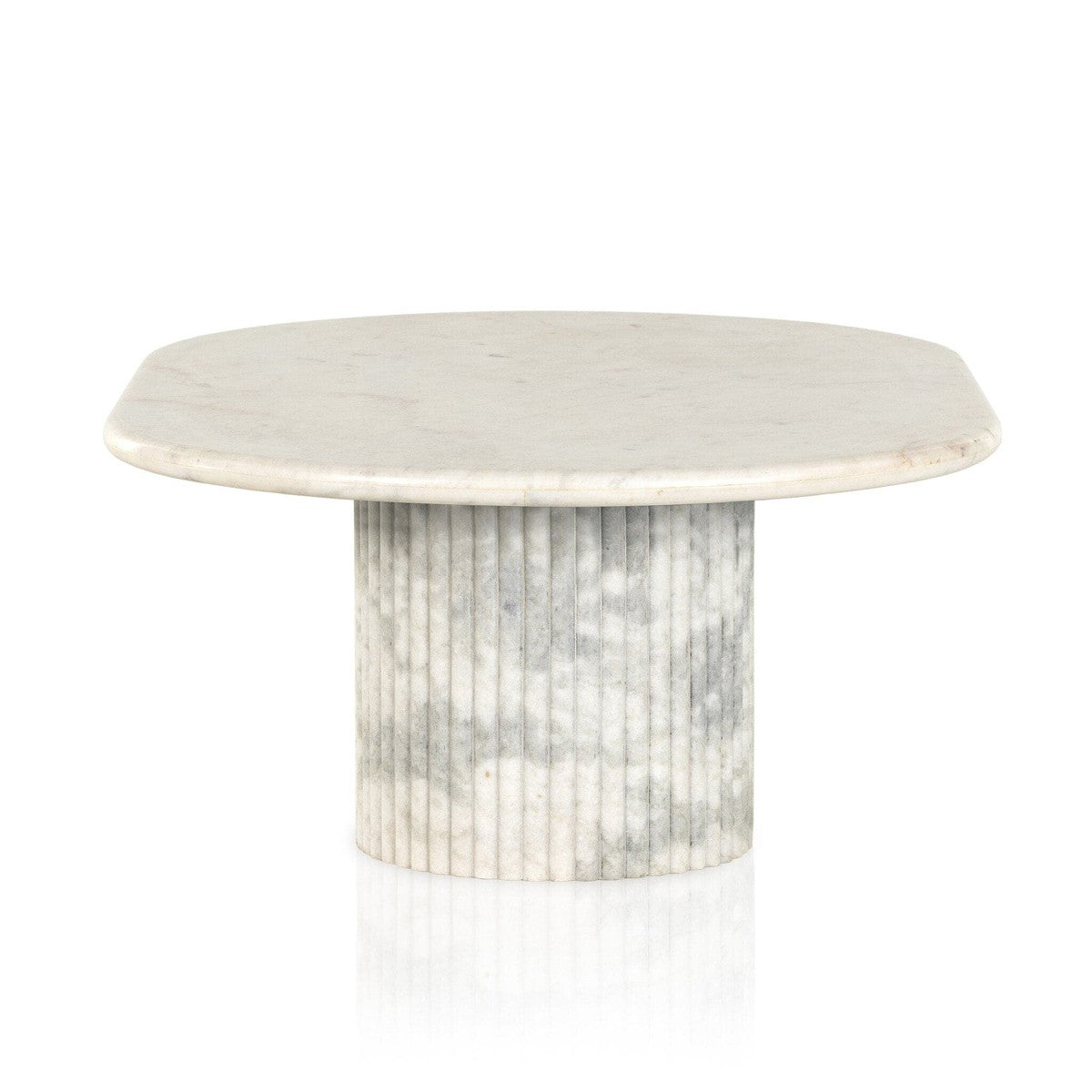 Oranda Coffee Table - Polished White Marble w/ Sealant
