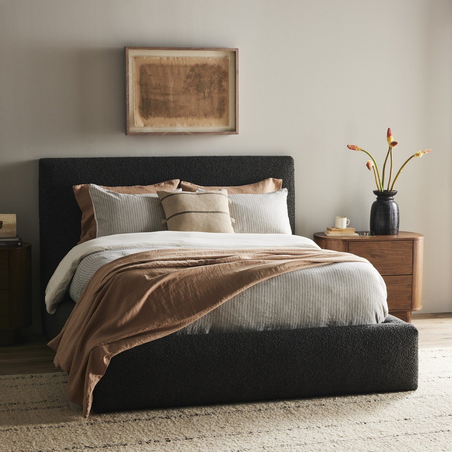 Quincy Queen Bed - Lisbon Charcoal