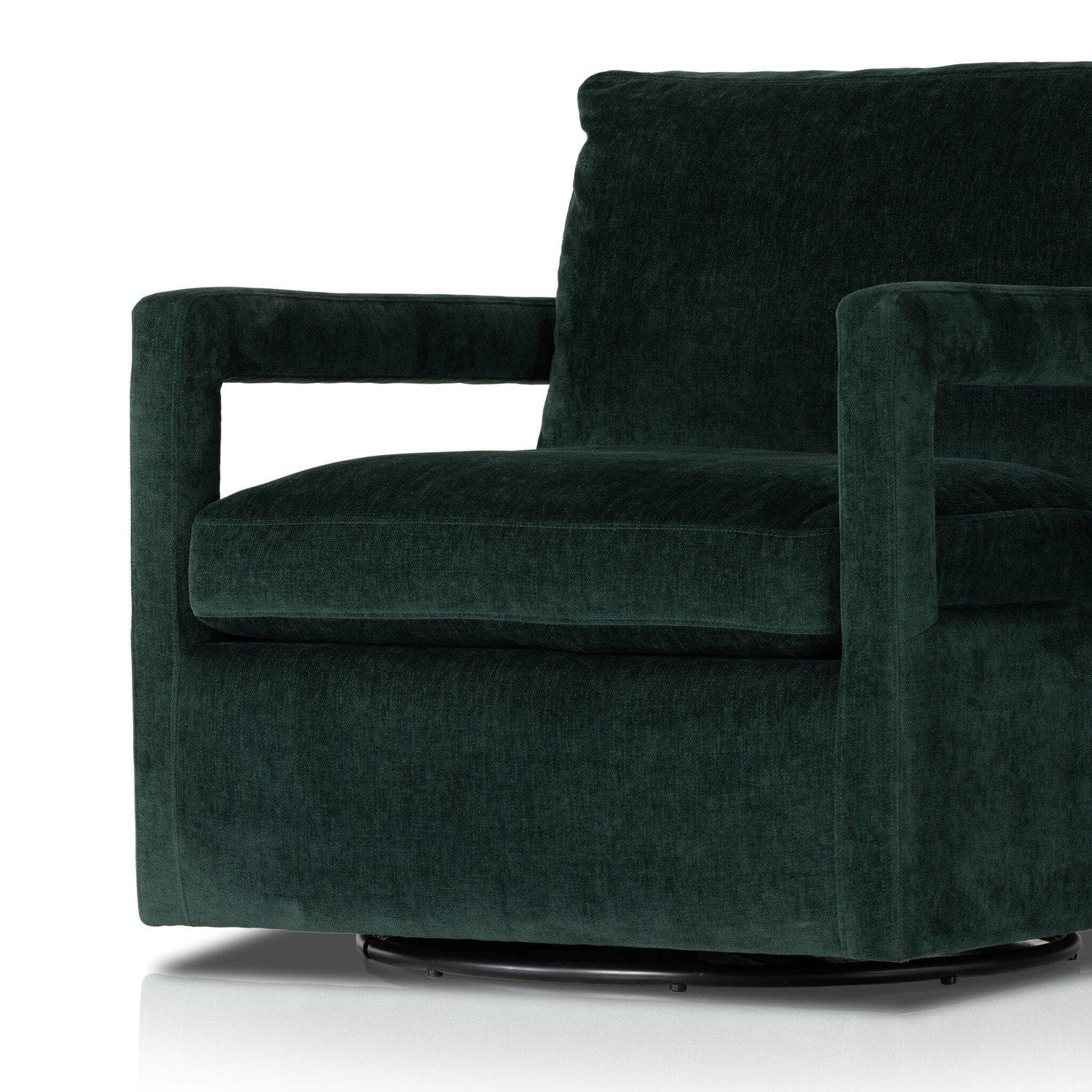 Olson Swivel Chair - Emerald Worn Velvet