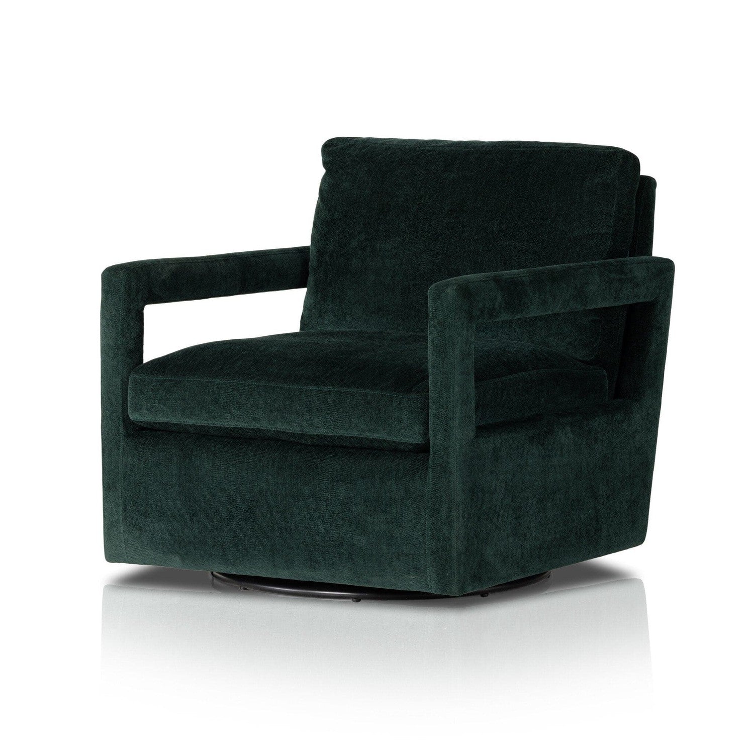 Olson Swivel Chair - Emerald Worn Velvet