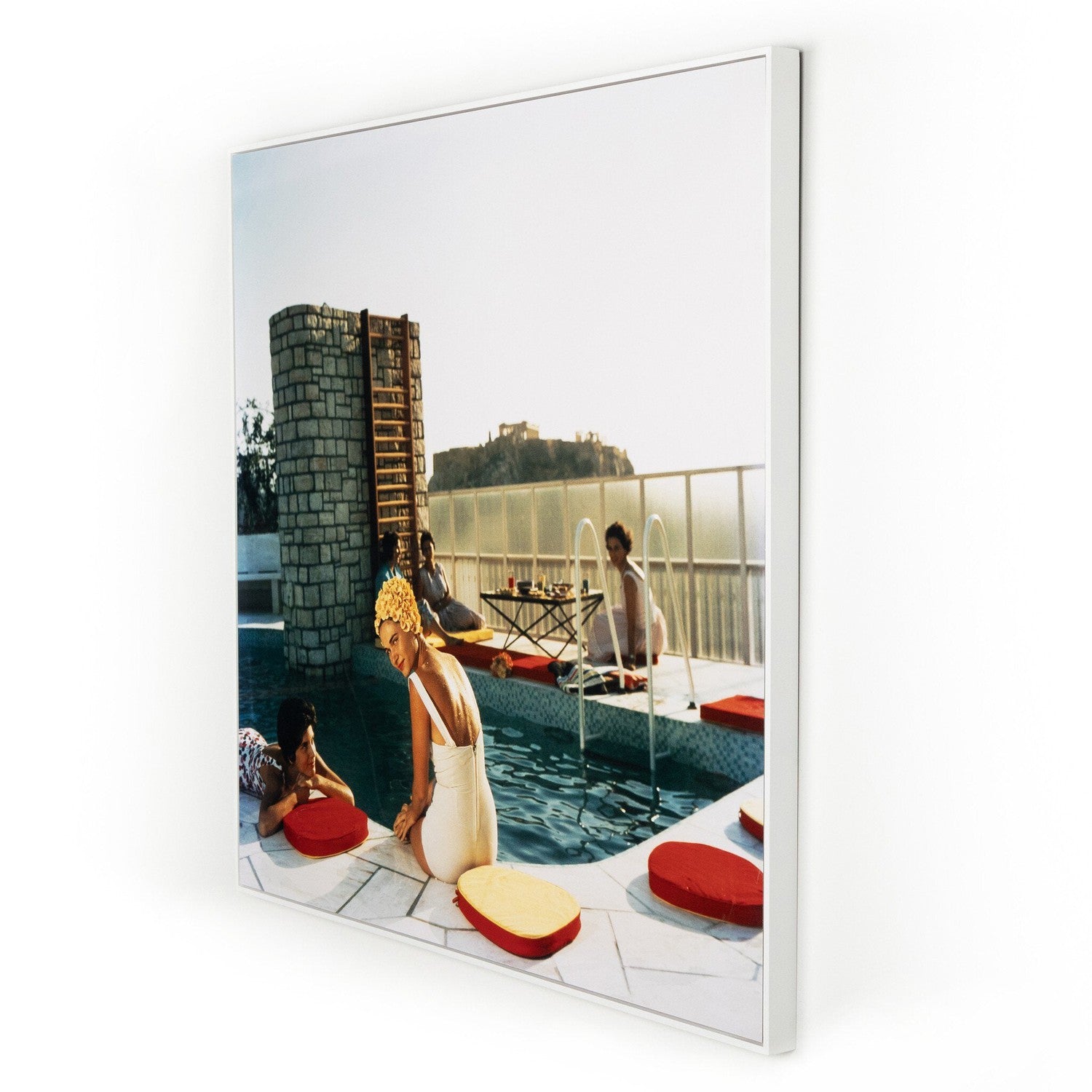Penthouse Pool by Slim Aarons - White Maple Floater