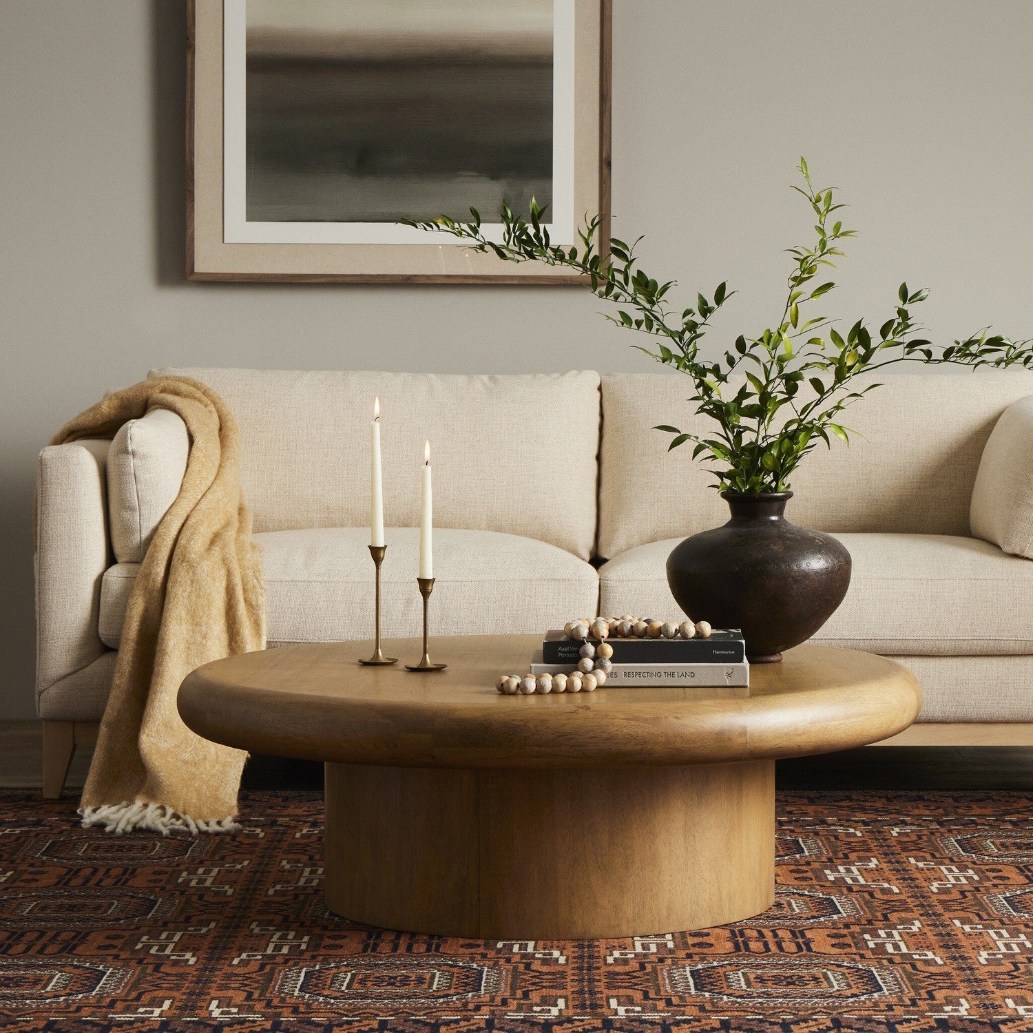 Zach Large Coffee Table - Burnished Parawood Veneer