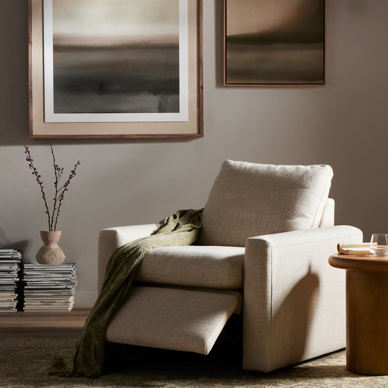 Tillery Power Recliner - Antigo Natural-Four Hands-FH-237939-001-Lounge Chairs-3-France and Son