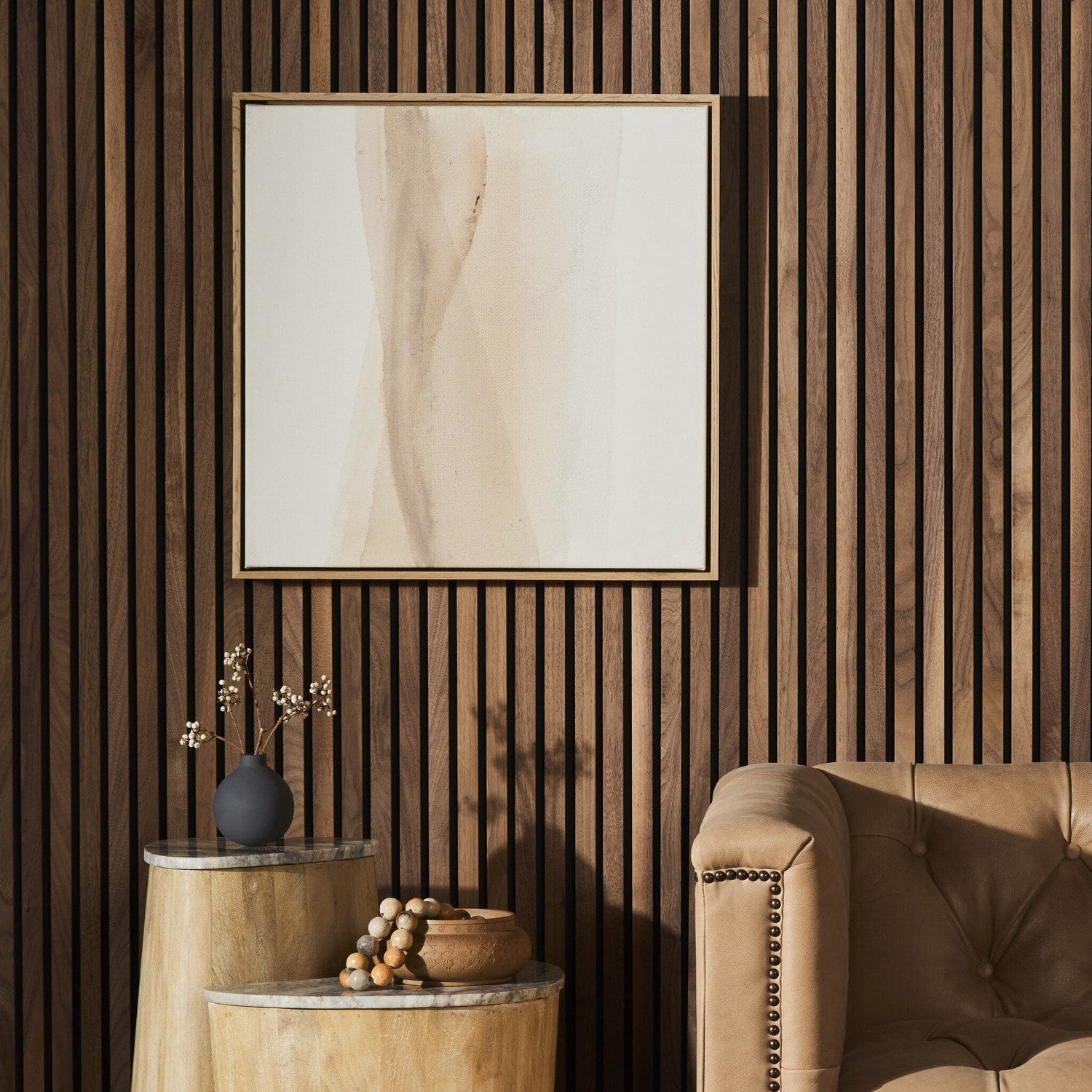 Neutral Wash 1 by Jess Engle - Vertical Grain White Oak Floater