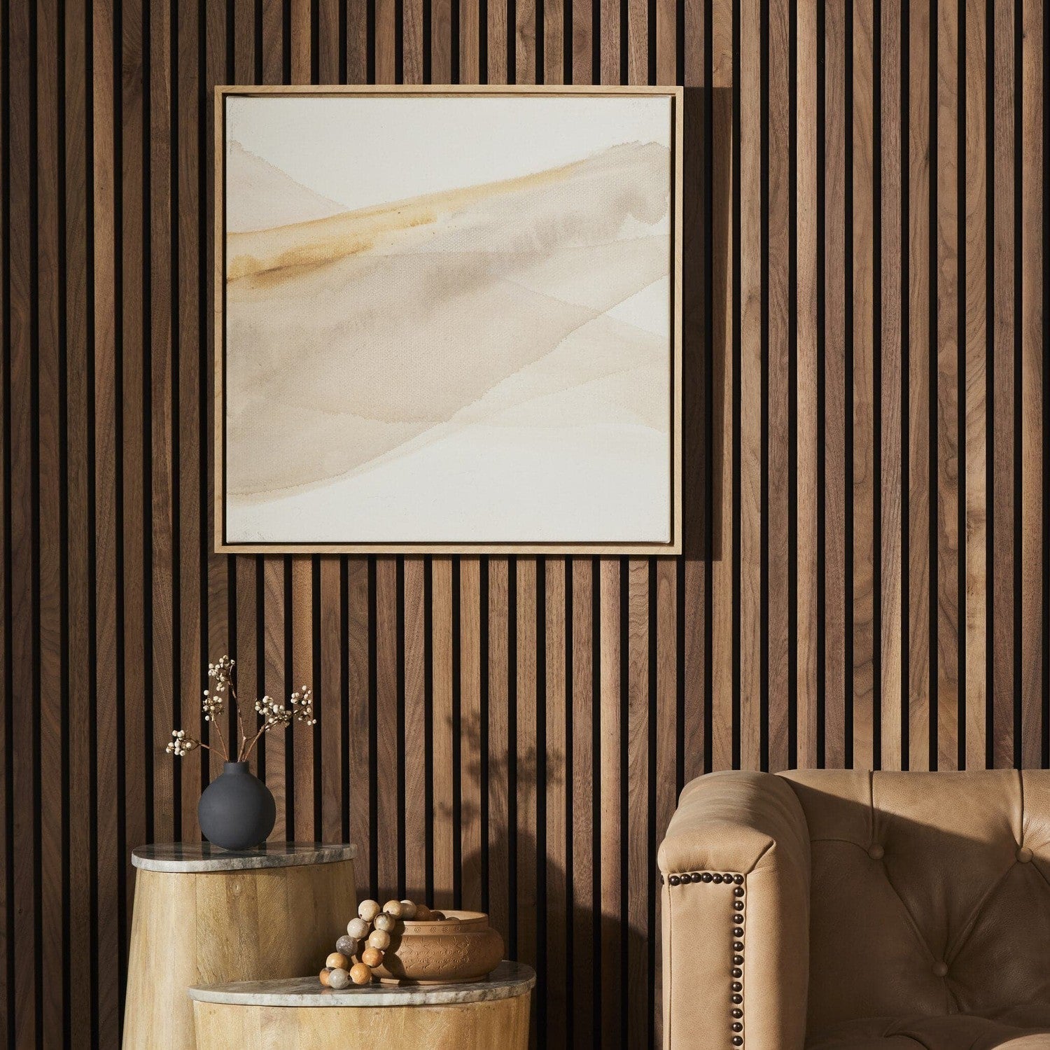 Neutral Wash 3 by Jess Engle - Vertical Grain White Oak Floater