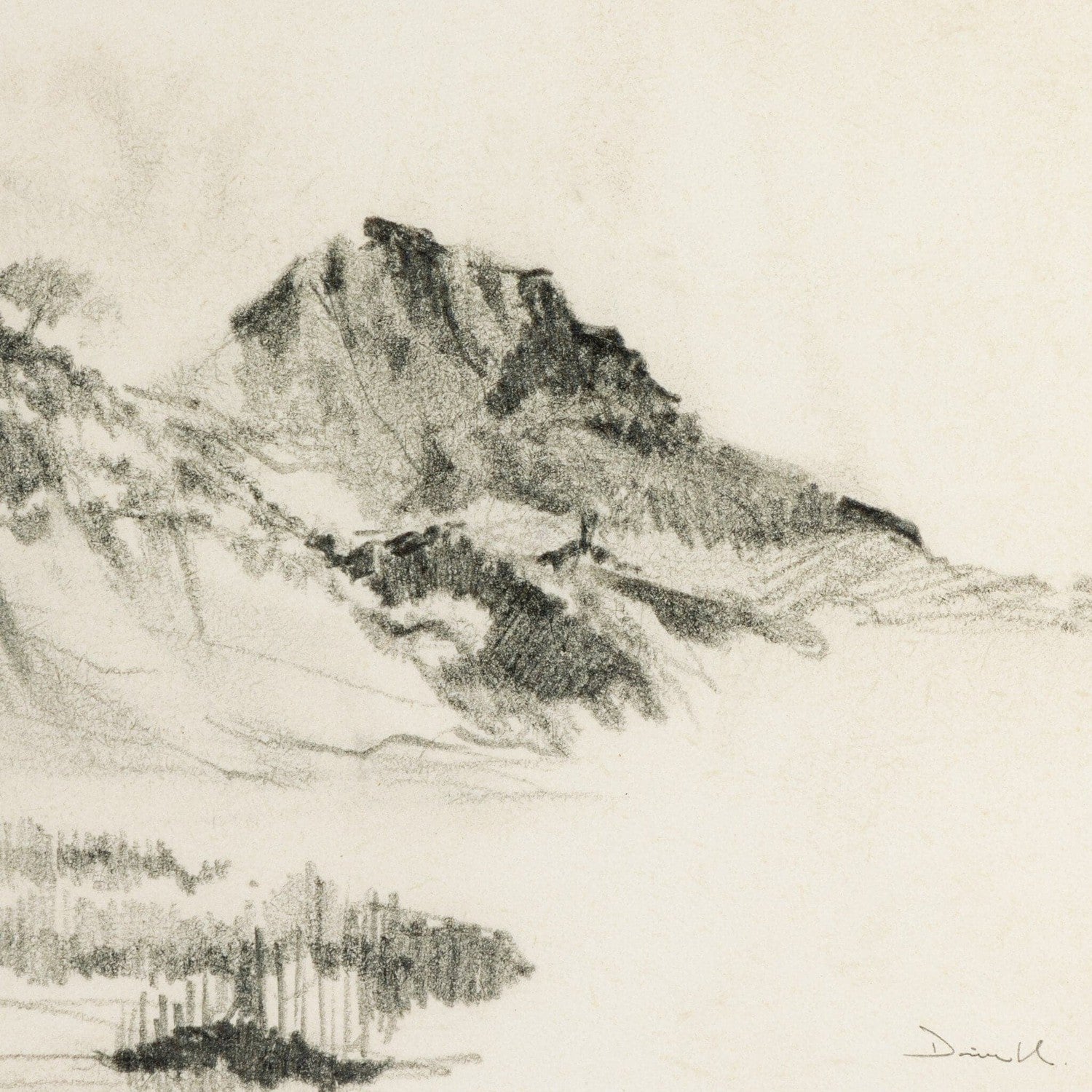Land Sketch 2 by Dan Hobday - Rustic 1.5 Walnut