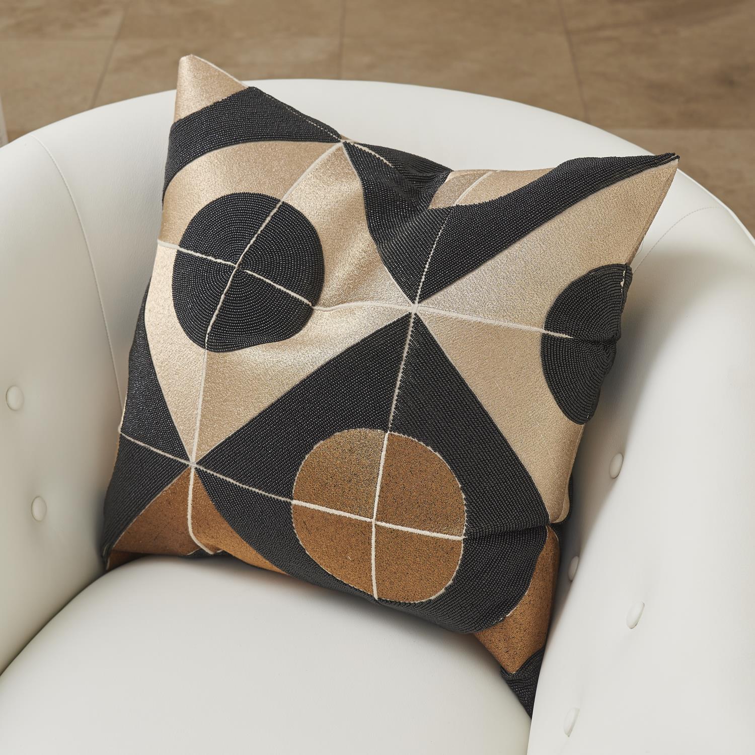 Circle Marquetry Pillow-Global Views-GVSA-9.93198-Pillows-2-France and Son
