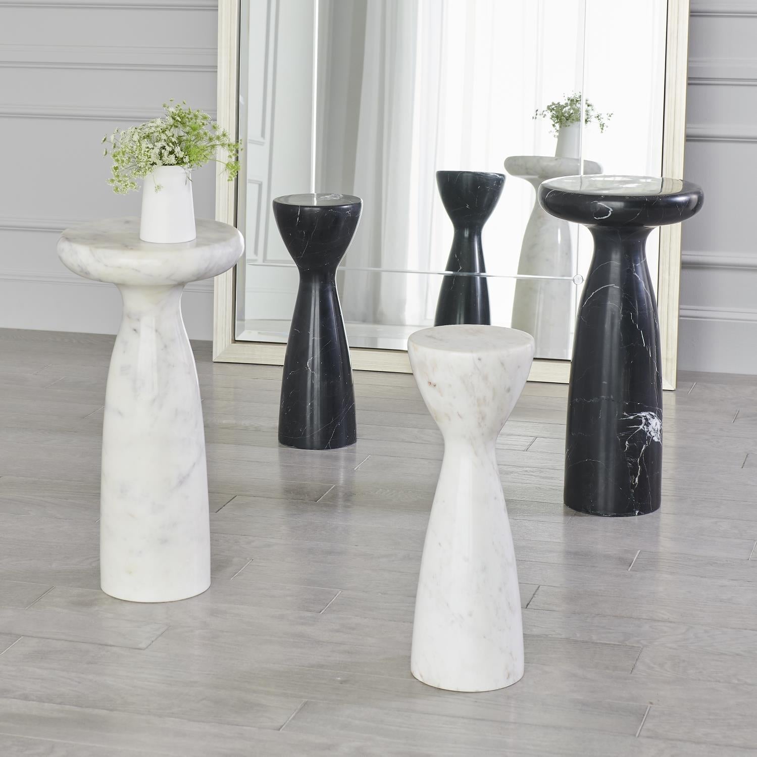 Marble Tower Table-Global Views-GVSA-9.93033-Side TablesLarge-Black-2-France and Son