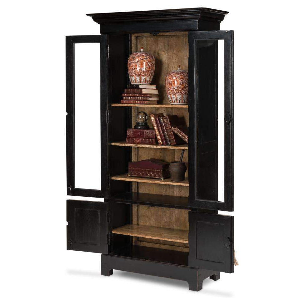 Bookcase In Ebony Finish-SARREID-SARREID-27160-Bookcases & Cabinets-2-France and Son
