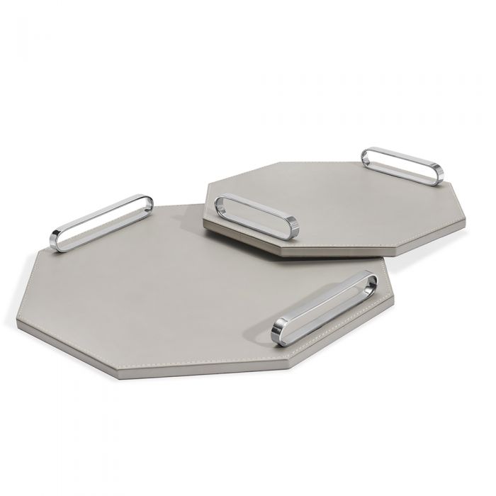 Audrina Octagonal Trays-Interlude-INTER-285034-TraysLight Grey-2-France and Son