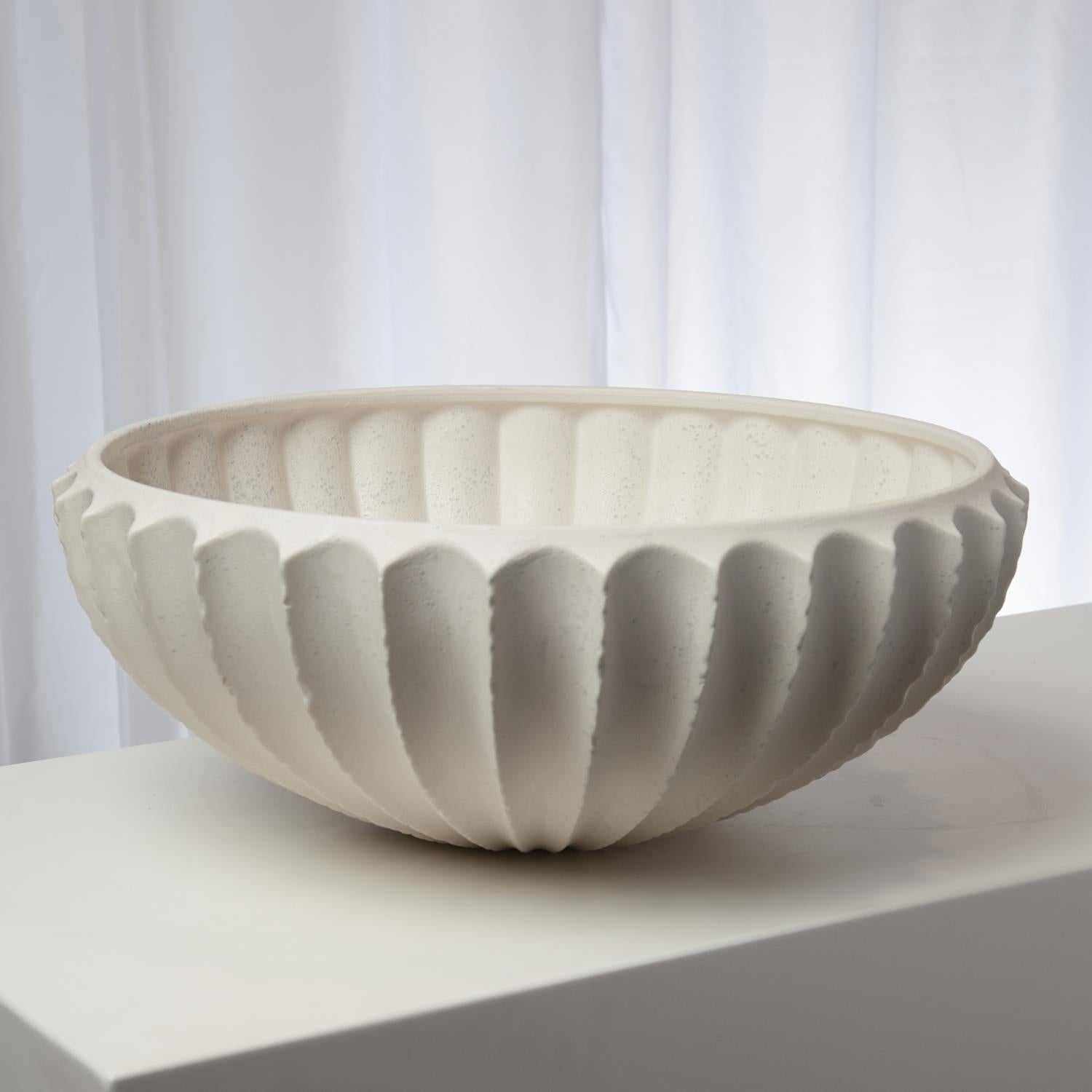 Sawtooth Bowl-Global Views-GVSA-7.10303-BowlsRustic White-1-France and Son